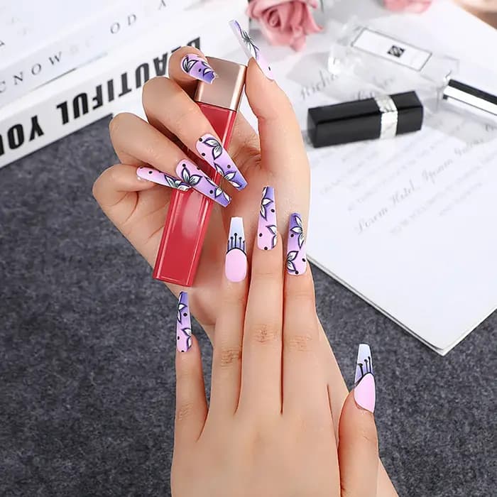 Faux Ongles Longs et Courts pour Femme et Fille