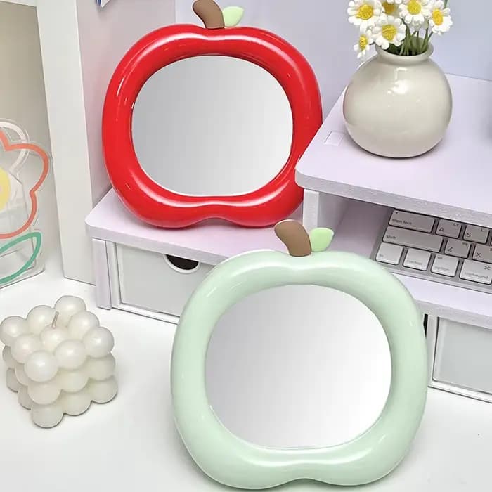 Ins – miroir de maquillage décoratif en forme de pomme