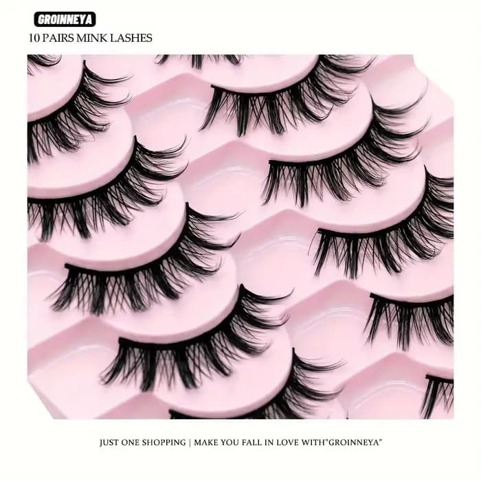 10 paires de faux cils de luxe C Curl-ensemble de cils Manga et Cosplay multi-longs, paire de faux c