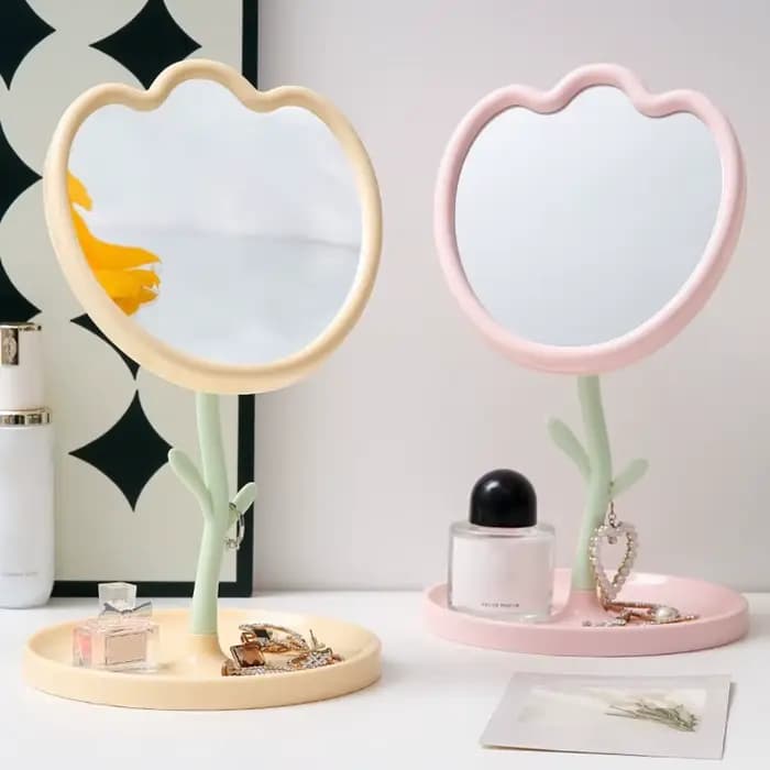 Miroir de maquillage Portable en forme de tulipe