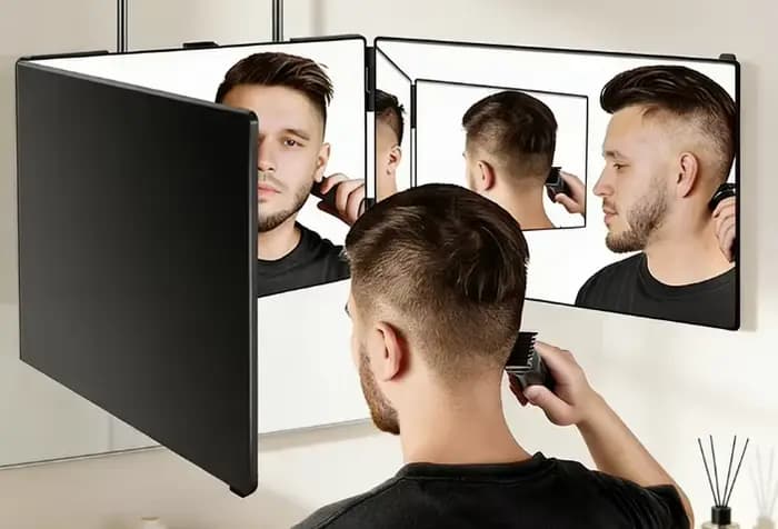 Miroir pliable portable avec crochets télescopiques réglables