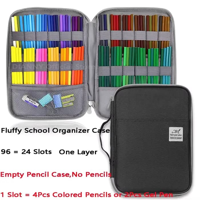 Trousse à crayons à 96/192 fentes, organisateur scolaire, fournitures pour filles, sac à stylos de g
