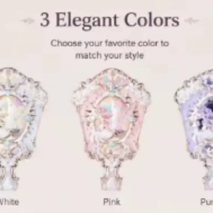 Miroir à main Flower Knows Unicorn, miroir de maquillage vintage gravé et embossé, miroir portable mignon Lolita pour filles, cadeau