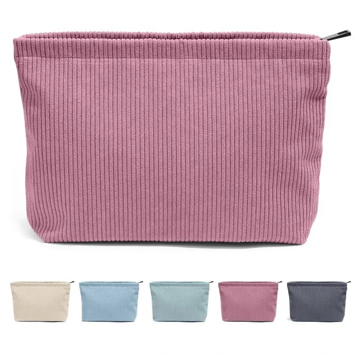Sac à cosmétiques de voyage en velours côtelé