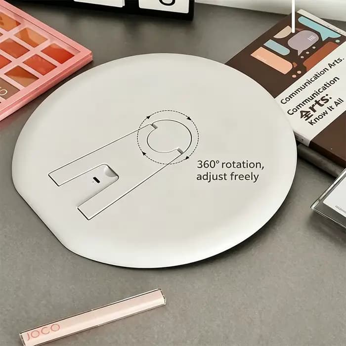 Miroir de maquillage rond à LED avec bouton tactile intelligent