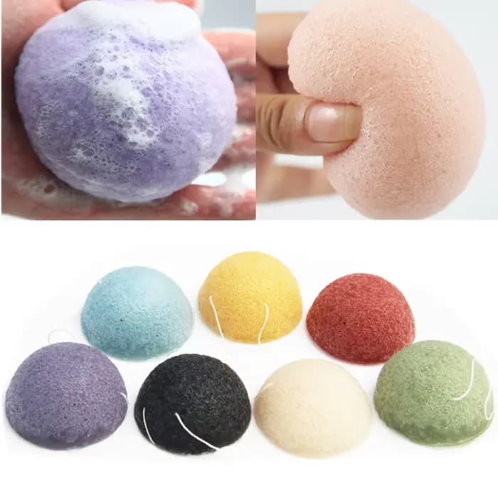 4 pièces exfoliant nettoyage Konjac éponge naturel