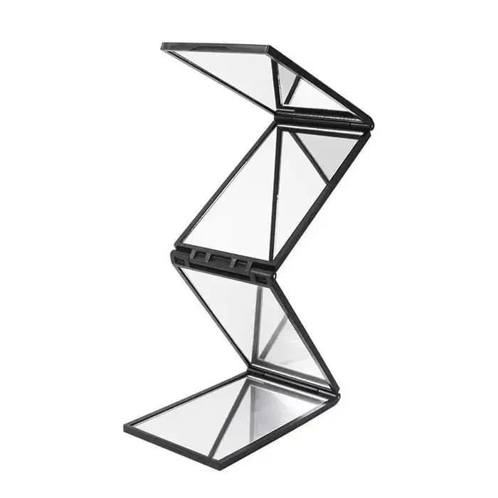 Miroir pliable réglable à trois volets pour la coiffure