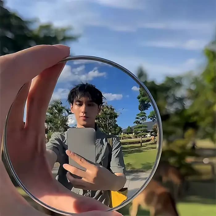 Mini miroir rond réfléchissant pour photos de voyage