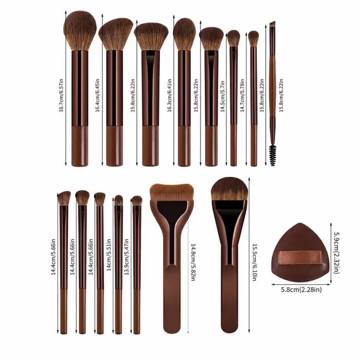 Ensemble de pinceaux de maquillage - 18 pièces multifonctionnelles de haute qualité - Incluant 15