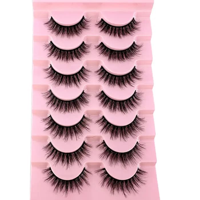 Nouveau 7 paires Design cils Manga humides 3D Extensions