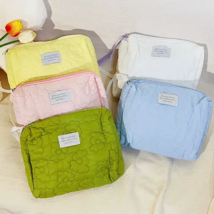 Trousse de maquillage à motif floral pour femmes