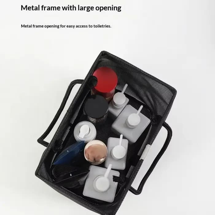 Trousse de toilette en maille avec trous de drainage – Organisateur de douche portable pour hommes et femmes
