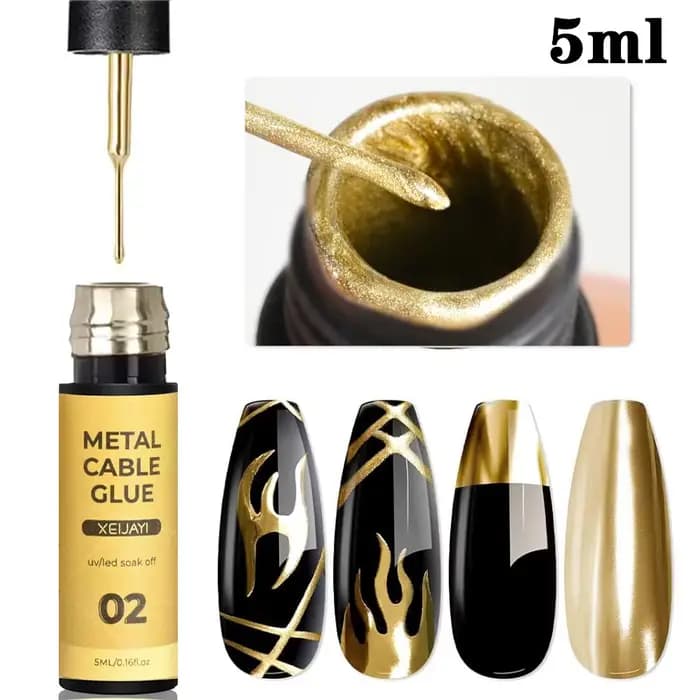 Vernis à ongles en Gel pour peinture métallique dorée