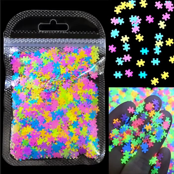 10g néon étoile/lune/herbe fluorescente ongles paillettes coloré étoile conception paillettes flocon