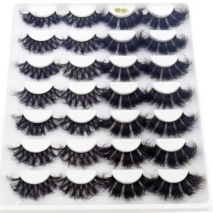 HBZGTLAD 14 paires de cils 25mm Faux cils de vison longue durée cils de vison moelleux Volume dramat