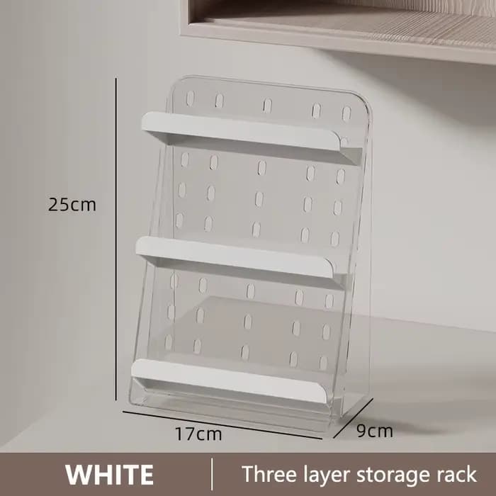 Armoire à miroir, boîte de rangement, support de rangement à trois couches pour cosmétiques, support