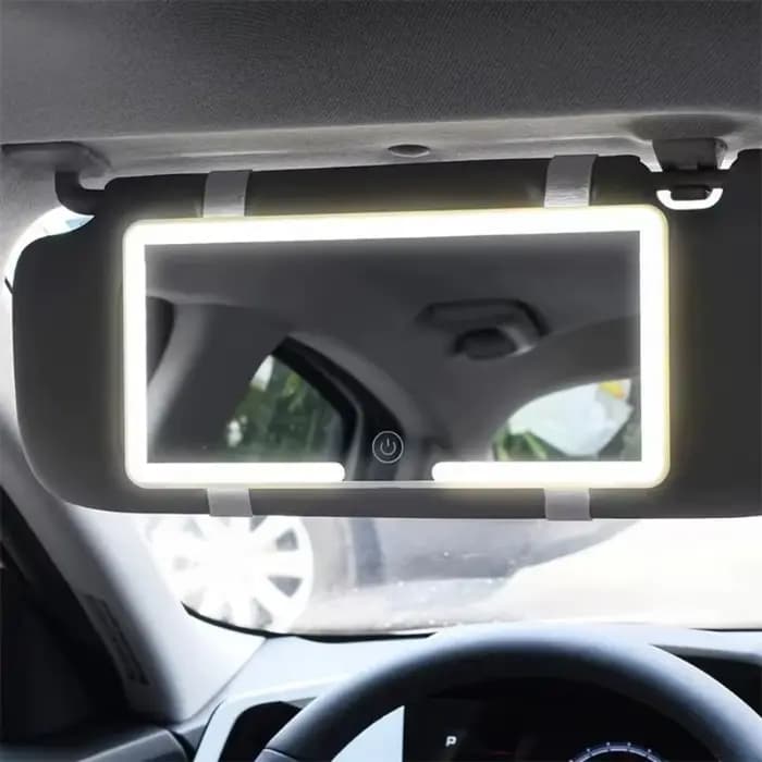 Miroir de maquillage rechargeable pour pare-soleil de voiture avec 3 modes d'éclairage, miroir universel pour voiture, camion, SUV