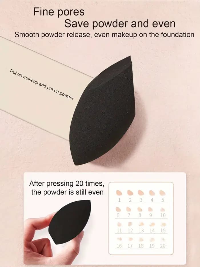 Ensemble de 8/6/3/1 éponges de beauté noires en forme d'œuf - Parfaites pour l'application du maquillage