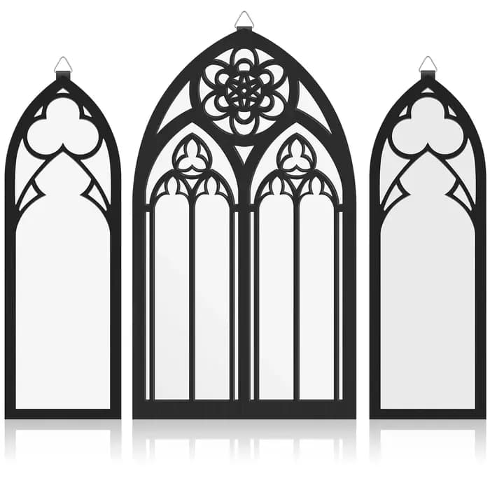 Miroirs gothiques, 8 Styles, décoration murale, cadre en arc de cathédrale Vintage, miroir décoratif