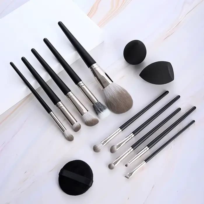 10 pinceaux de maquillage de luxe - Manche en bois massif