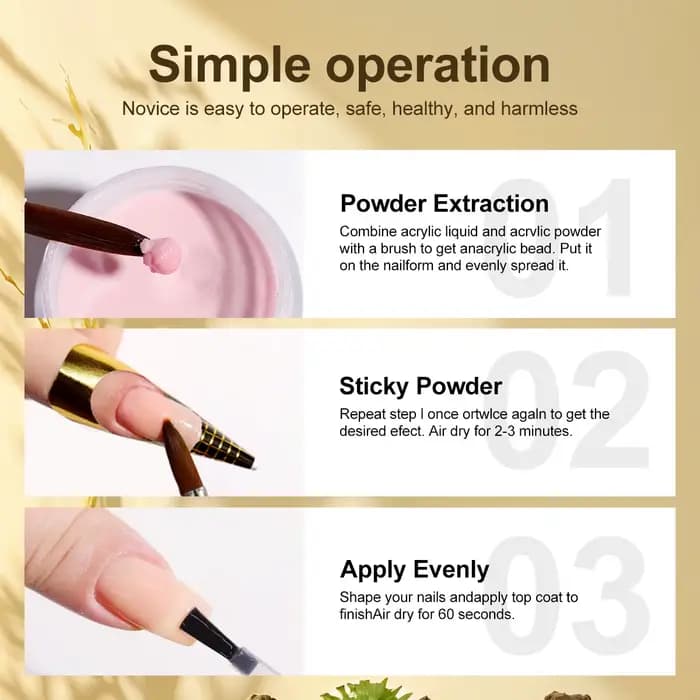 LIMEGIRL 5 couleurs poudre acrylique pour ongles professionnel rose clair blanc nu polymère pour Ext