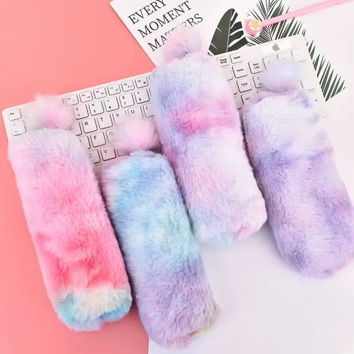 Étui à crayons en peluche Kawaii pour filles
