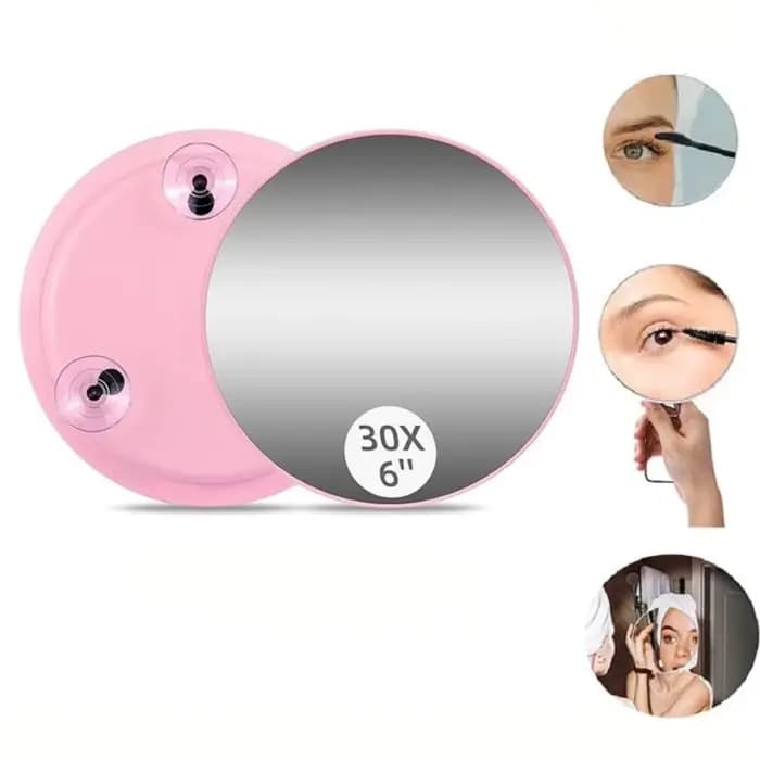 Miroir grossissant de maquillage rond 30X avec 3 ventouses