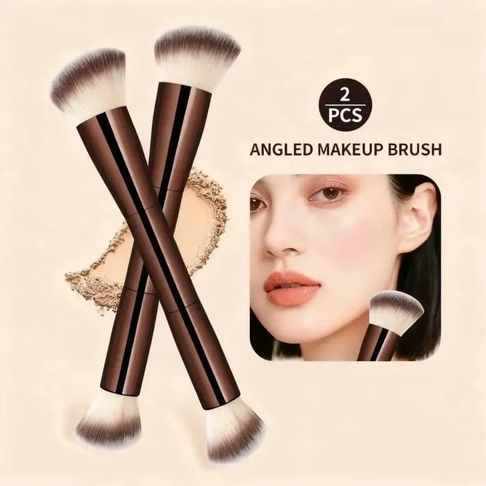 Pinceaux de maquillage double tête pour fond de teint