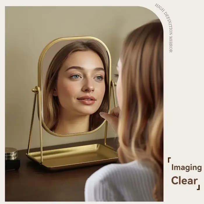Miroir de maquillage rotatif