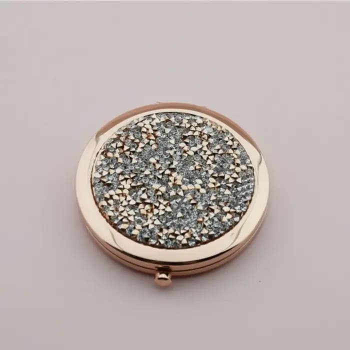 Mini miroir de maquillage brillant, miroir de poche