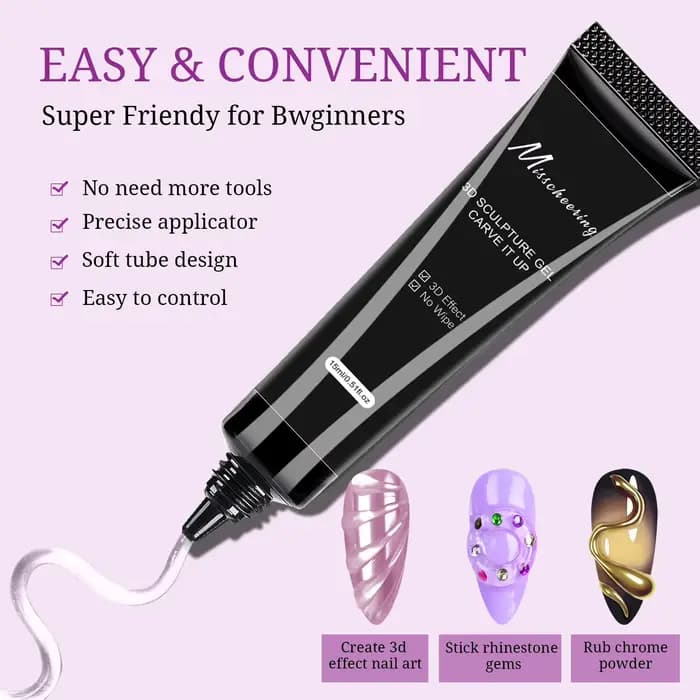 Gel de modélisation 3D pour Nail Art, adapté au Design des ongles, à faire soi-même, pour peinture,