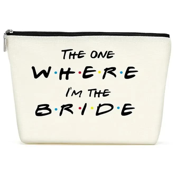 L'un où je suis la mariée trousse de maquillage futur mme amis thème mariage nuptiale douche Bachelorette poule fête décoration cadeau