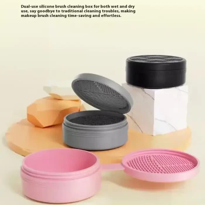 Boîte de nettoyage de pinceaux de maquillage