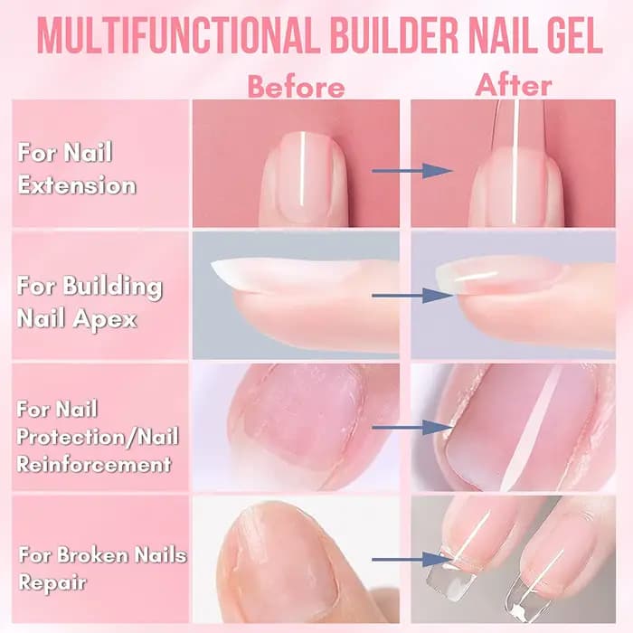 Makartt-Gel 5 en 1 pour Extension d'Ongles, Renforce et Réparation, Couche de Base, Verhéritage à On