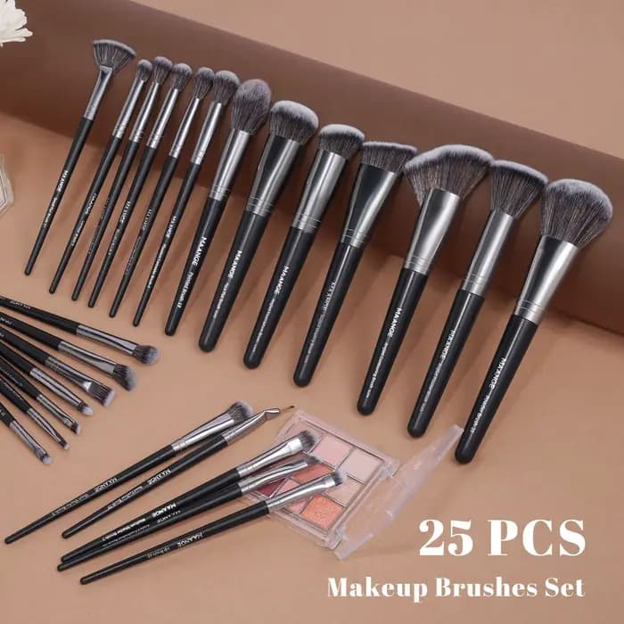 MAANGE 25 boîte-cadeau ensemble de pinceaux de maquillage des yeux du visage professionnel brosses pour fond de teint fard à paupières contour caché
