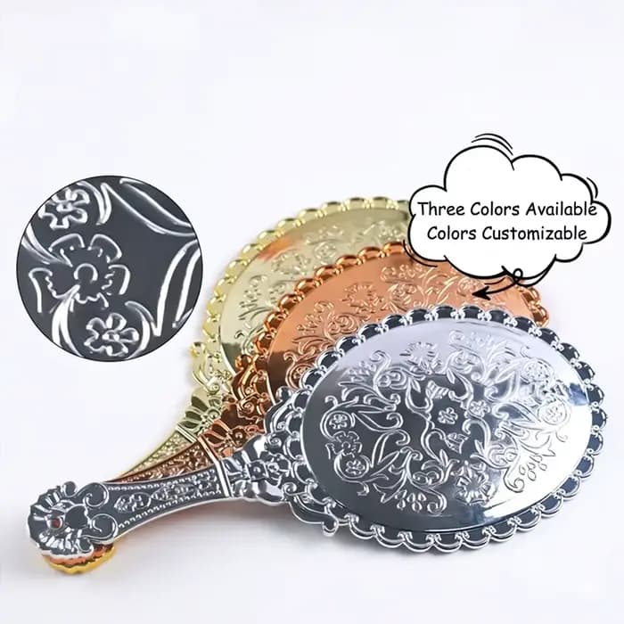 Miroir à main vintage, miroir de maquillage européen vintage