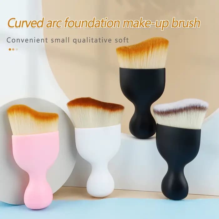Base de pinceau de maquillage en Fiber synthétique noire en forme de S