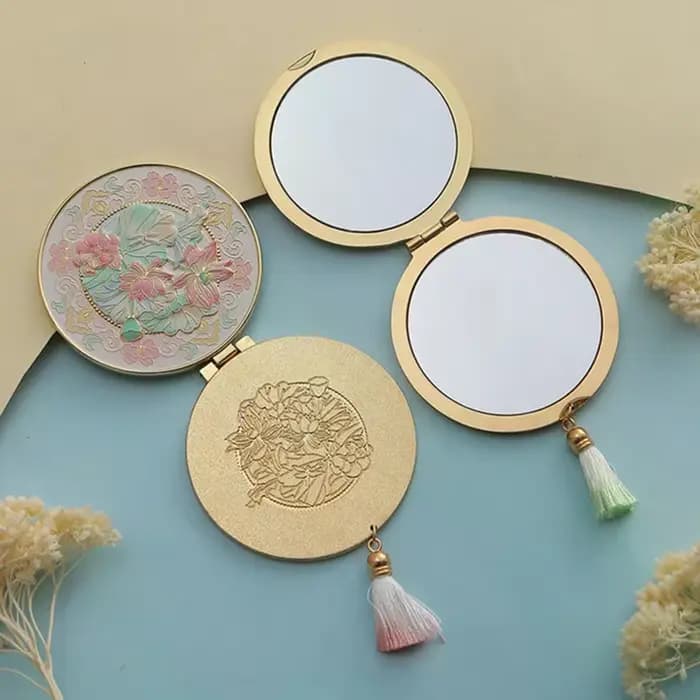 Miroir de maquillage en métal artisanal de Style chinois