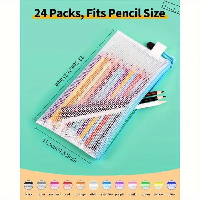 24 pochettes à crayons en vrac