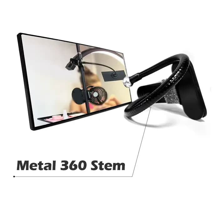 Miroir à Clip pour Extension de cils, avec cadre de protection, noir 360, 1 pièce ° Tige en métal av