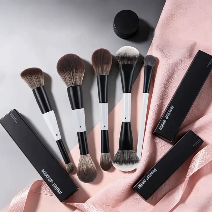 Pinceau de maquillage double embout pour fond de teint F4