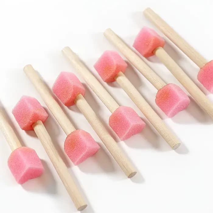 12 éponges en forme de cœur rose avec manche