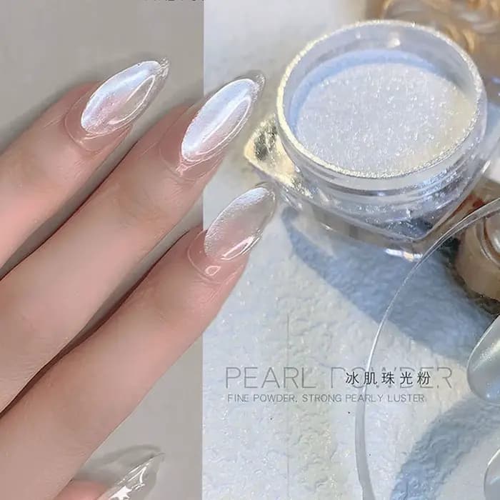 Poudre pour ongles miroir au clair de lune, Pigments effet argent métallique, poussière Laser, paill