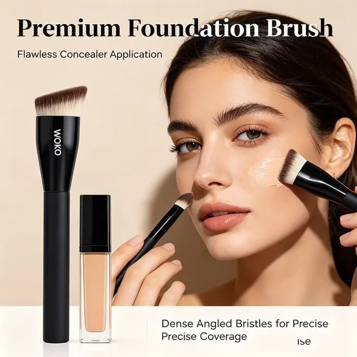 Pinceaux de maquillage pour fond de teint à dessus plat