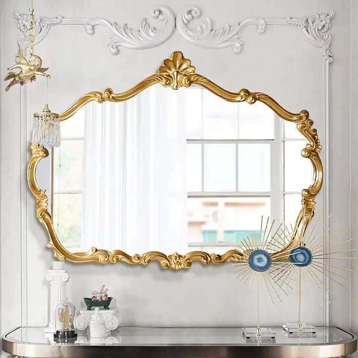 Miroir lumineux esthétique mignon luxe Art nordique mur moderne