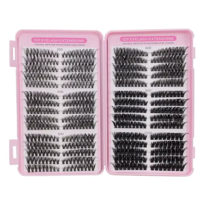 Une boîte de grappes de cils, 30 rangées d'extensions de faux cils, 30 + 40 + 50 + 60 + 80 + 100D ci