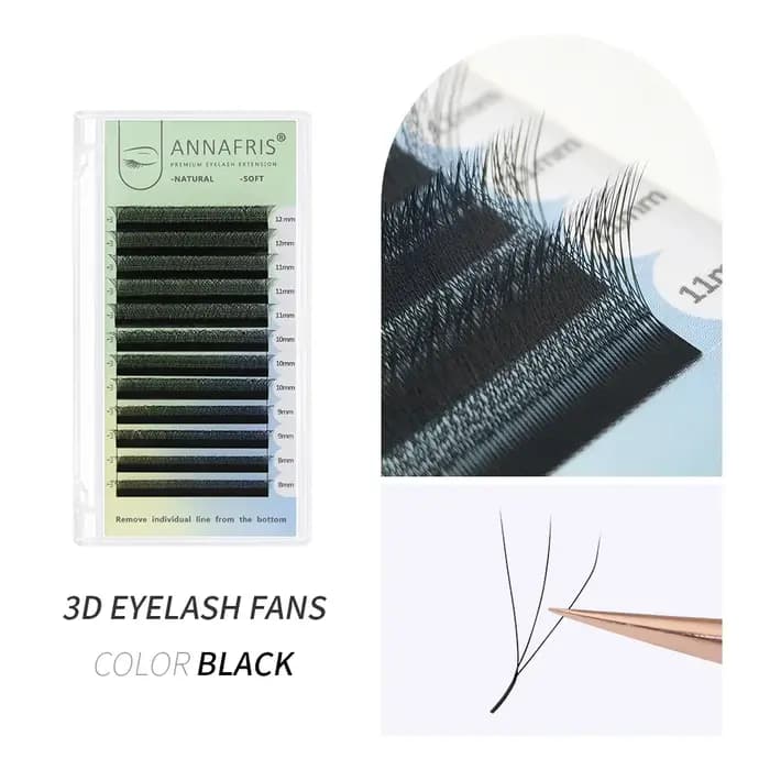 ANNAFRIS W forme Extensions de cils 3D préfabriqué Volume ventilateur W Style YY haute qualité naturel Faux vison fourni