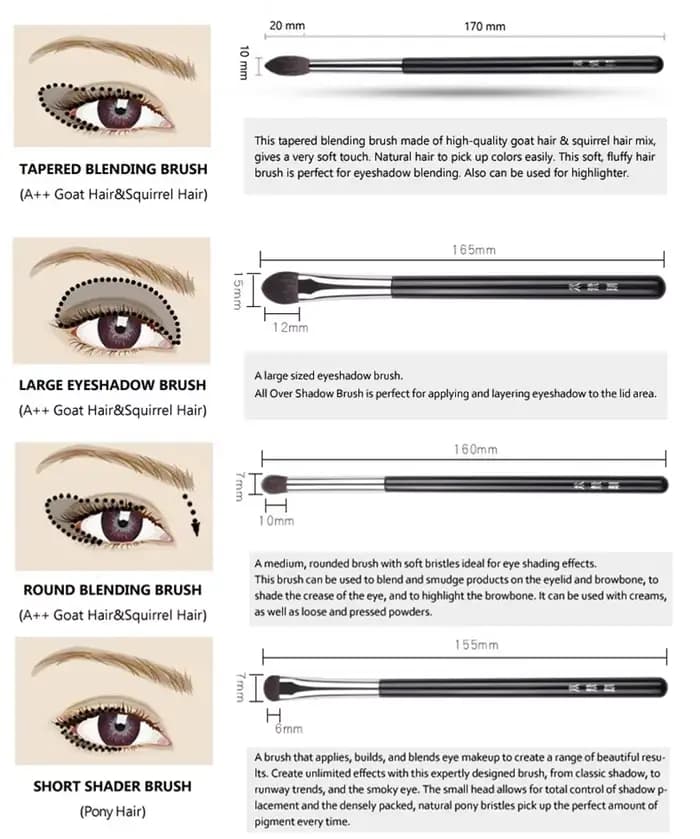Ensemble de pinceaux de maquillage professionnels