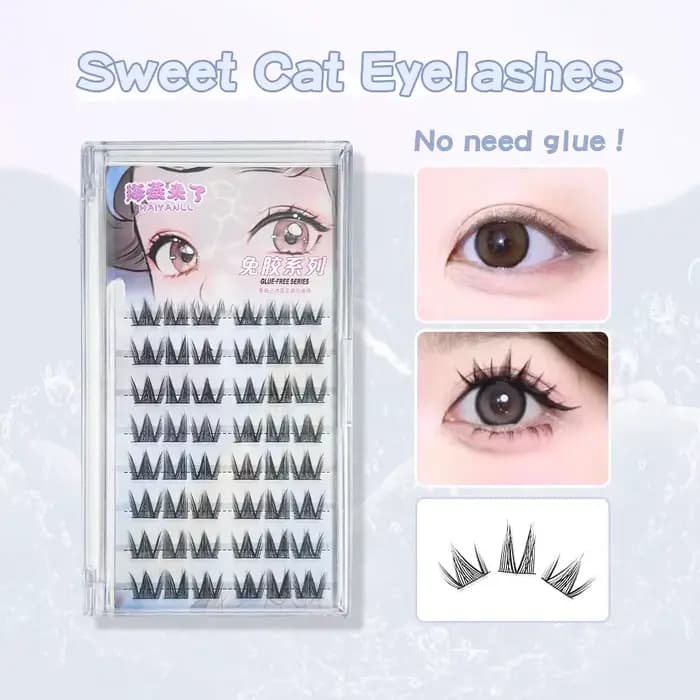 HAIYANLL 48 grappes grande capacité sans colle faux cils Style fille coréenne cils et cils naturels