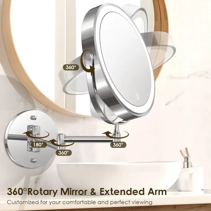 Miroir de maquillage mural pour salle de bain